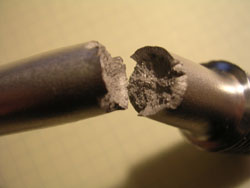 Cup-and-cone fracture surface